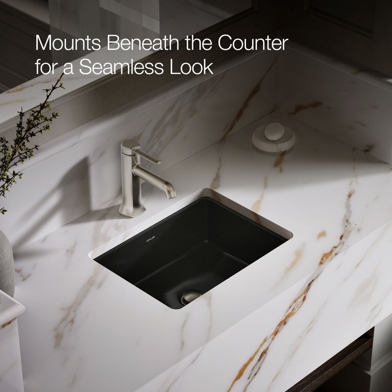 Under-Mount Bathroom Sink, Black