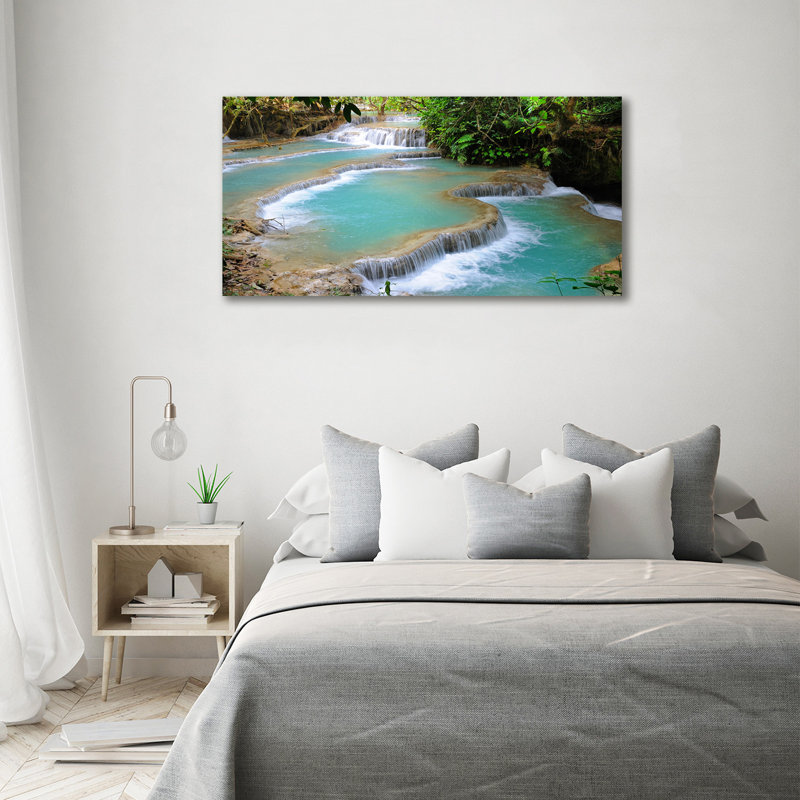Waterfall In The Forest - Print, Canvas, 70cm H x 140cm W x 2cm D