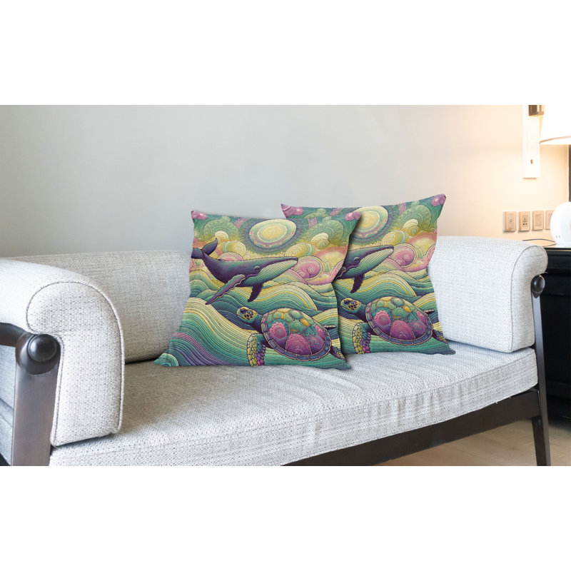 Fabric Reversible Throw Pillow, 18"H x 18"W, Square