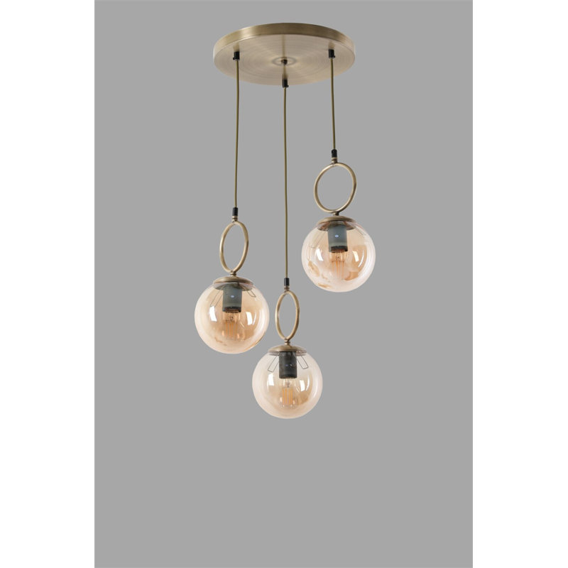 Lustre scandinave Glam, finition cuivre, 27,6 po x 11,8 po | Fabrication 100% métal, peinture séchée au four, revêtement dégringolé | Douille E27, 40 W maximum | Luminaire élégant pour la décoration intérieure moderne et les espaces repas