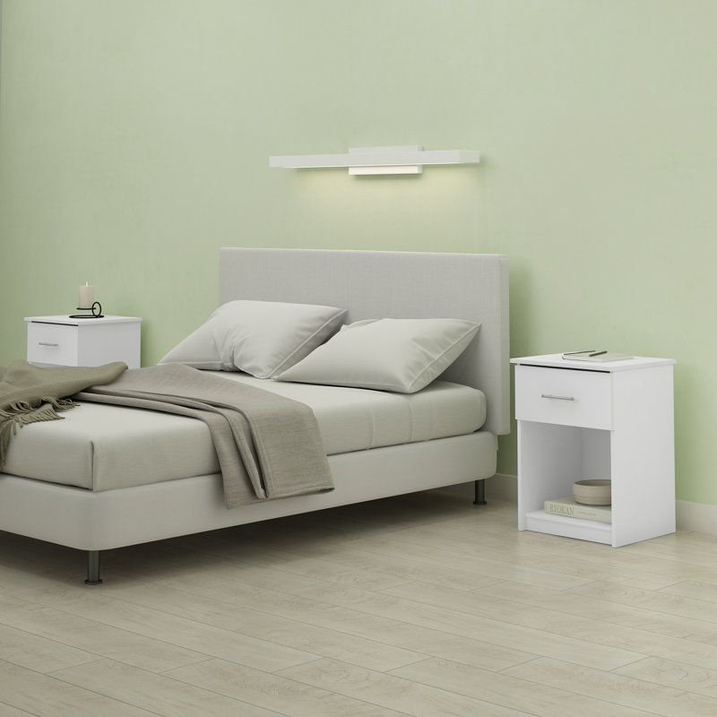 Anarie Floor Shelf Side Table Set, White