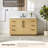 Lewistown 54" Single Bathroom Vanity in Nature Brown with Grain White Engineered Stone Countertop without Mirror