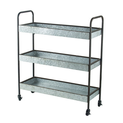 35X12.5X40" Homestead Galvanized Shelf Display 3-Tier
