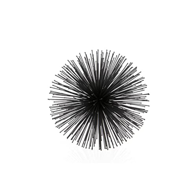 Erizo Spiked Large Sphere, 10" H x 10" W x 10" D, Black