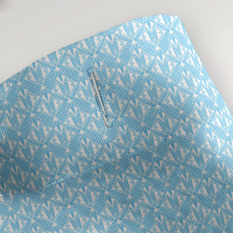 Rideau simple art déco, Bleu sarcelle rayé 2