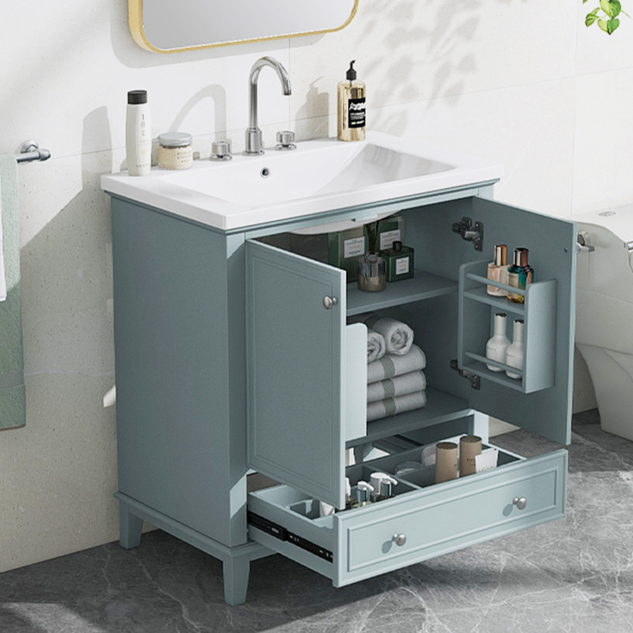 Charlton Home® Deschanel 30.00'' Free Standing Single Bathroom Vanity ...