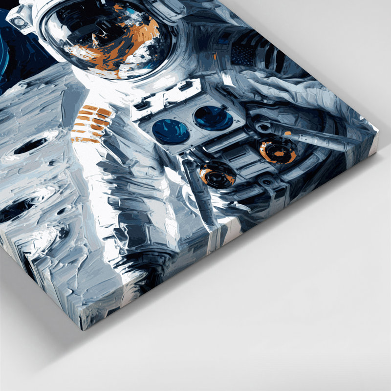 Art mural sur toile gris "Space buzz Aldrin Moon Landing", H 8 po x l 10 po