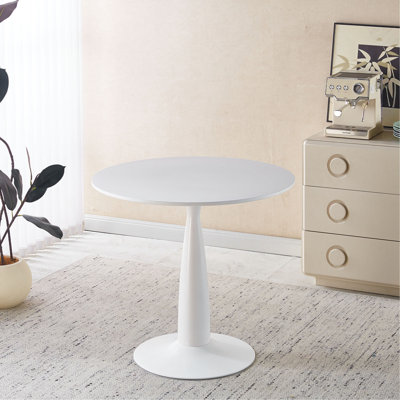 Ensemble de salle à manger 1 + 4,5 pièces, table de salle à manger à pieds en métal Mid-Century pour 4-6 personnes avec plateau en panneau de fibres à densité moyenne, table de salle à manger à piédestal, table basse de loisirs