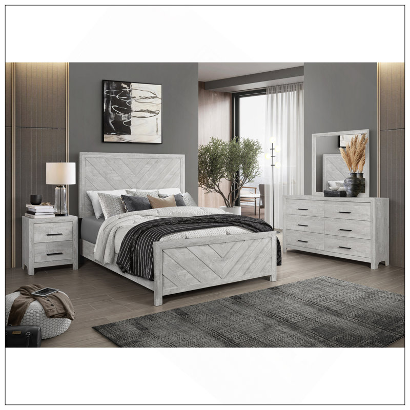 Lit de style moderne en bois naturel, Grand