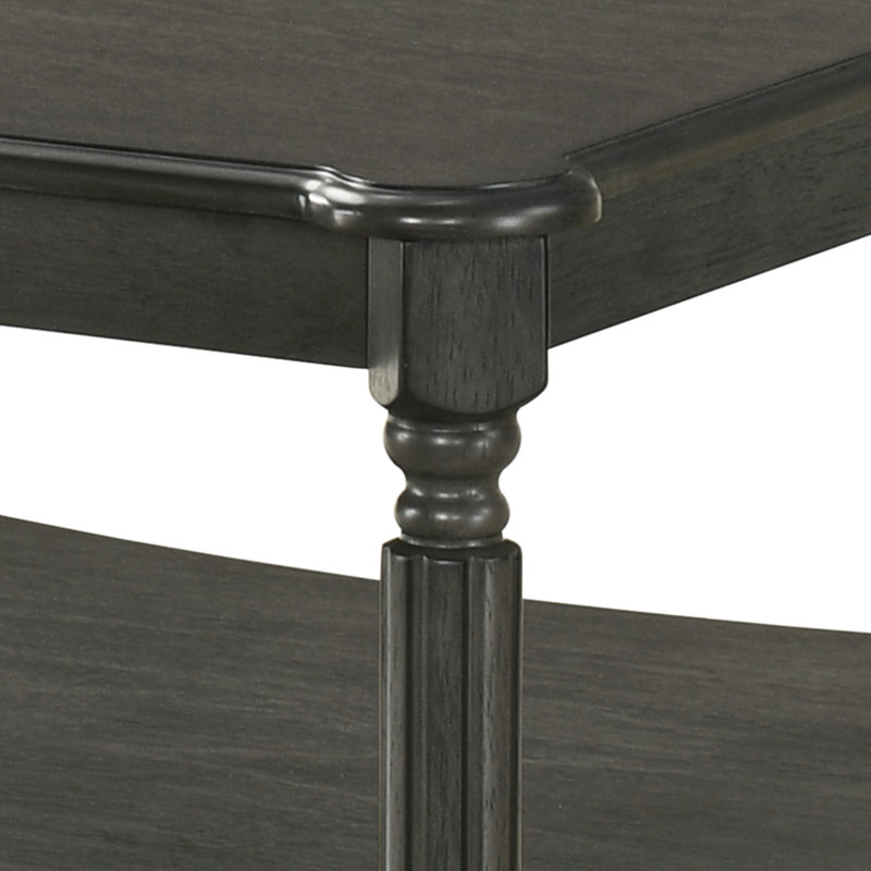 Locke Solid Wood Square Coffee Table, Chêne gris foncé