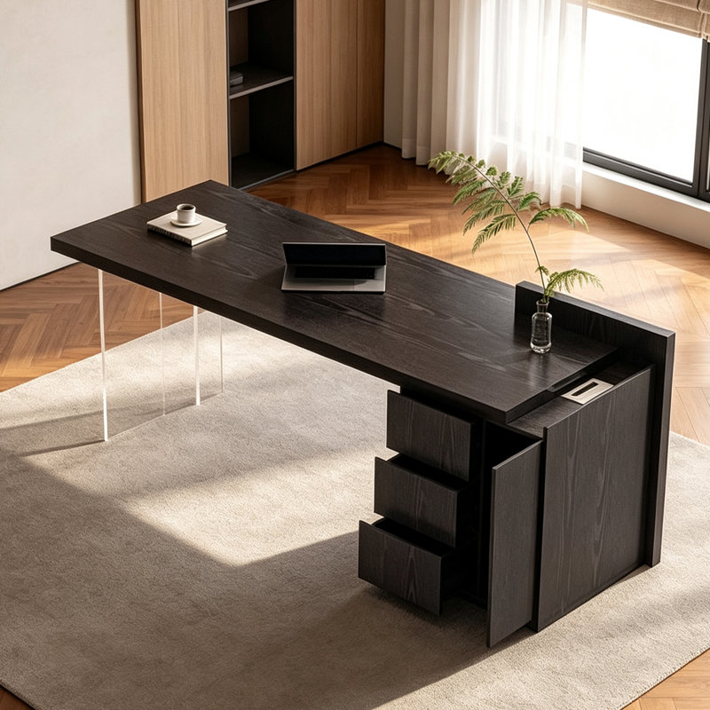 Bureau italien simple et élégant, 33.46" H x 62.99" W x 27.56" D