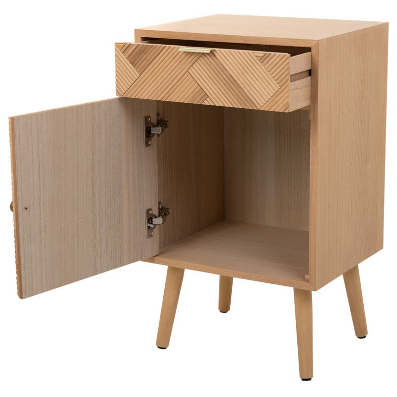 Verdell 42cm W Manufactured Wood Bedside Table