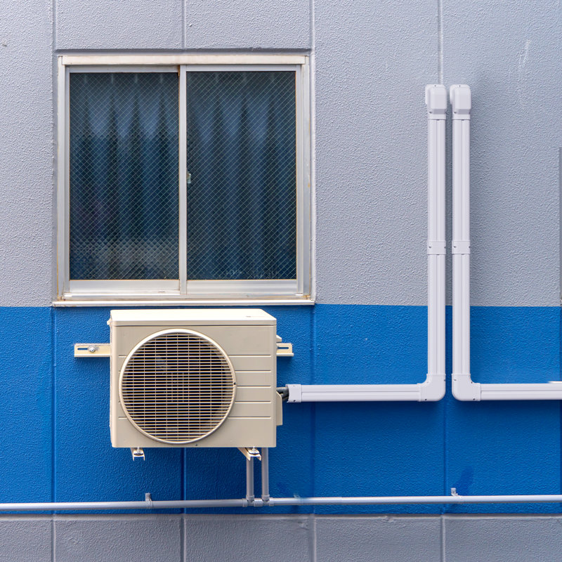 White PVC Decorative Air Conditioner Line Set Cover Kit