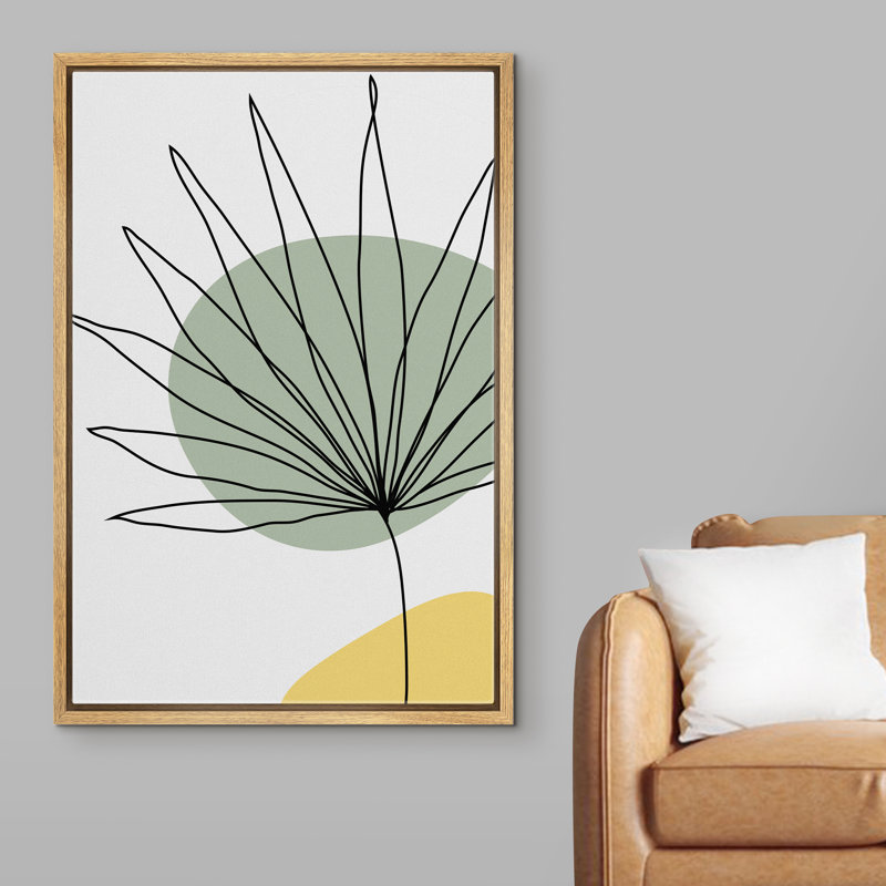 «Minimal Botanical Floater Frame», impression sur toile, Encadrement brun, H 24 po x l 16 po x P 1,5 po