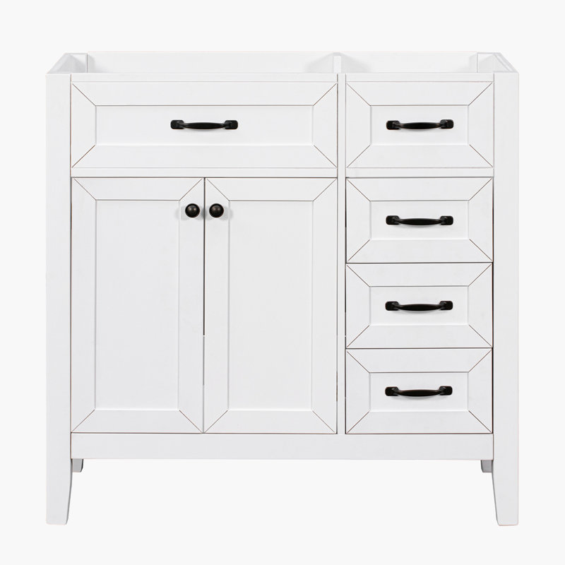 36" Single Bathroom Vanity Base Only, White