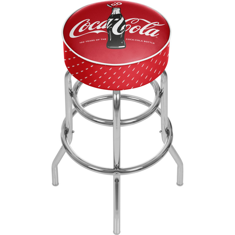 Tabouret tournant 31 "Coca Cola, Rouge / noir