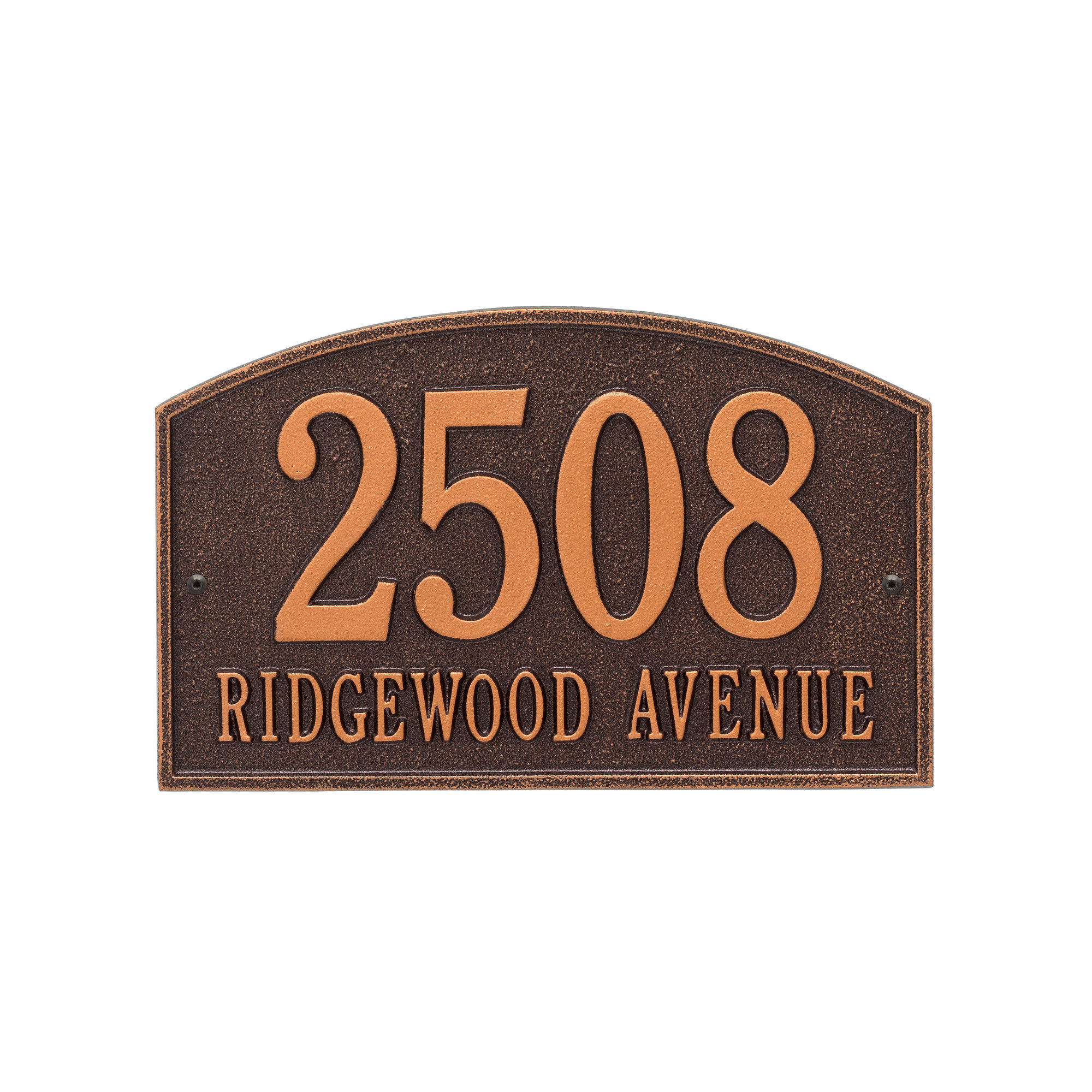 Legacy 2-Line Wall Address Plaque, Antique Copper, Yes