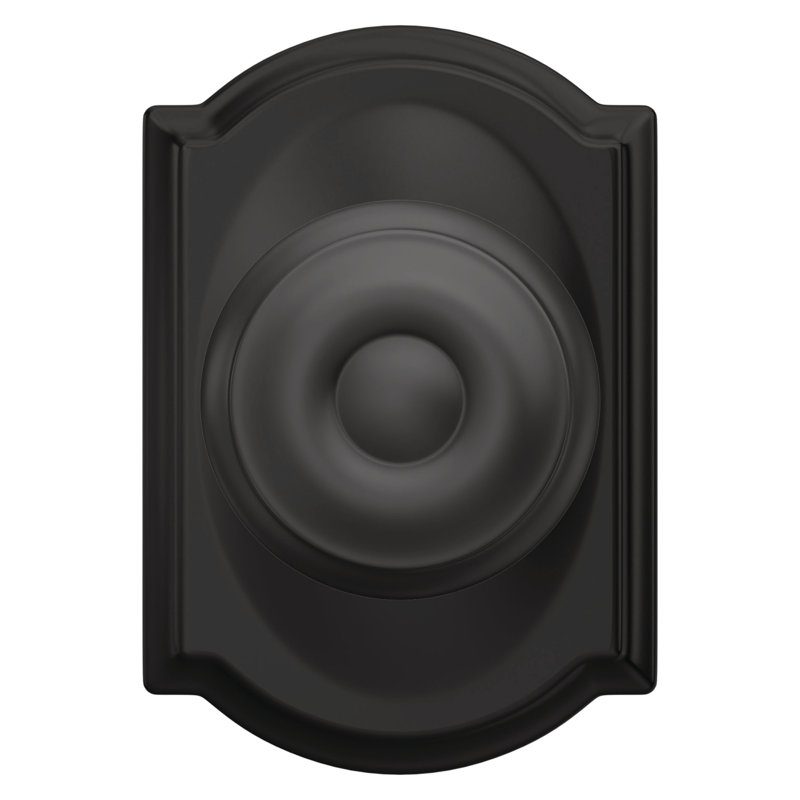 Georgian Passage Knob with Camelot Trim, Matte Black
