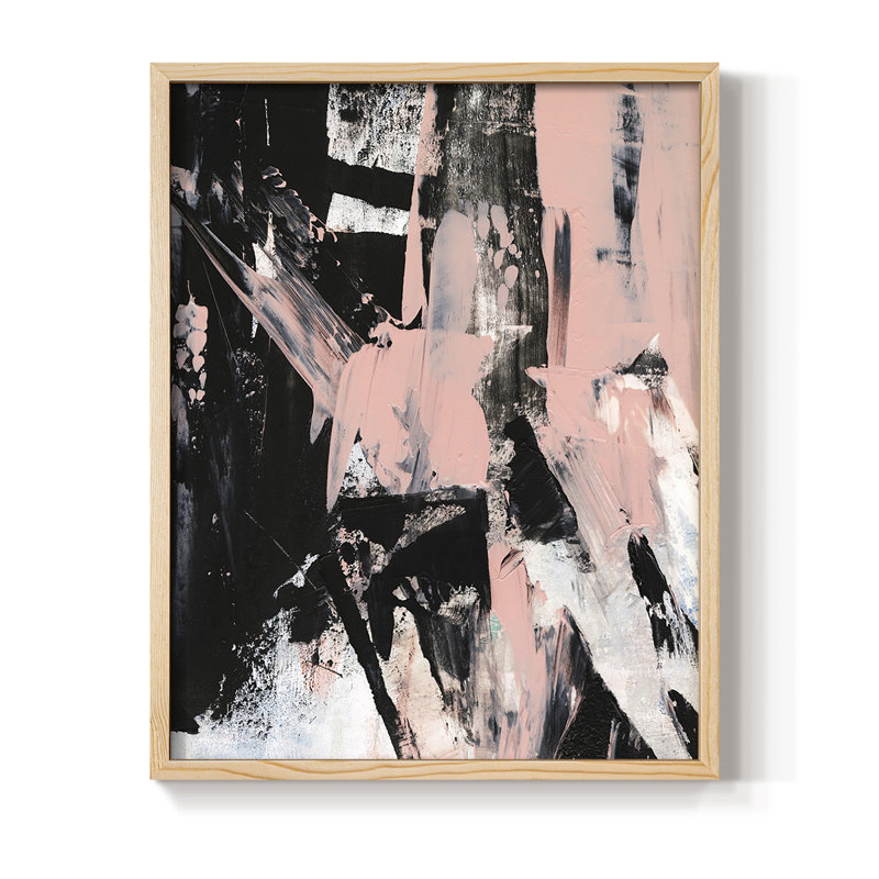 Impression encadrée Black & Blush II - bois massif