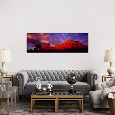 Rocks At Sunset Sedona AZ USA - Wrapped Canvas Panoramic Print