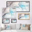 Luxry Blue and Grey Marble Art Ripples III - peinture sur toile-138429470-138429481