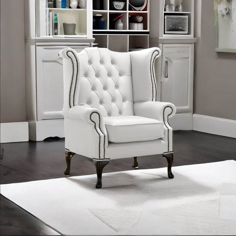 Upholstered Armchair, White