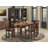 5 Piece Counter Height Dining Table Set Includes a Rectangle Kitchen Table and 4 Faux Leather Dining Chairs, Mahogany