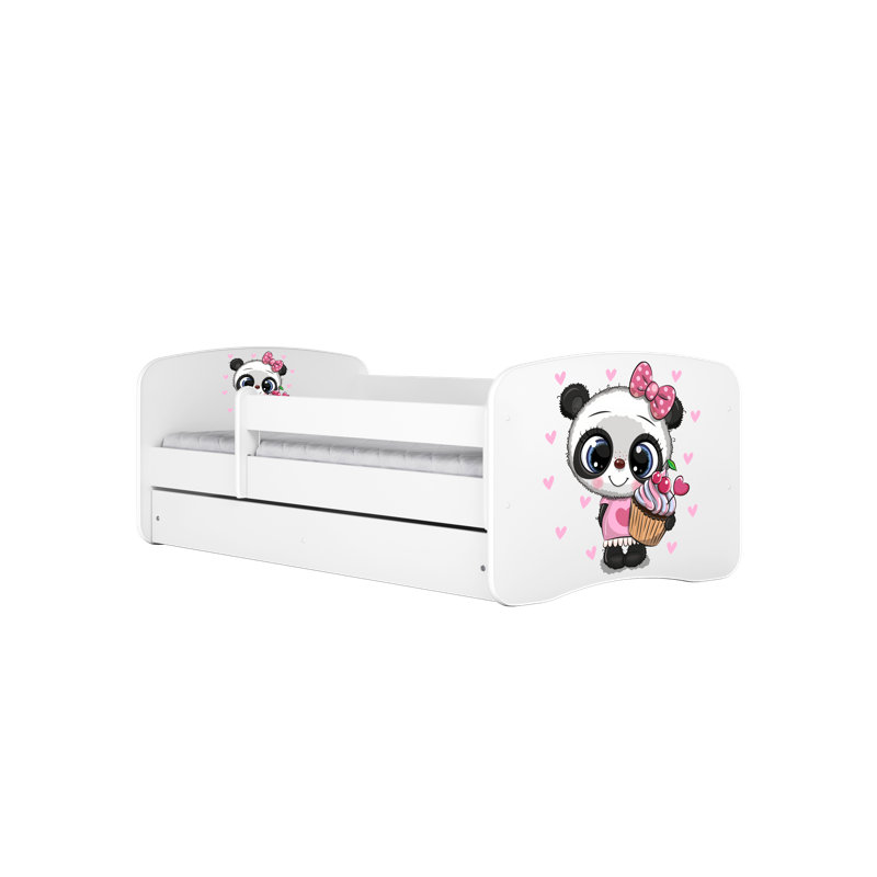 Cicero European Toddler (80 X 160cm) Standard Panel with Storage Included, European Toddler (70 x 160 cm), White/Pink/Black