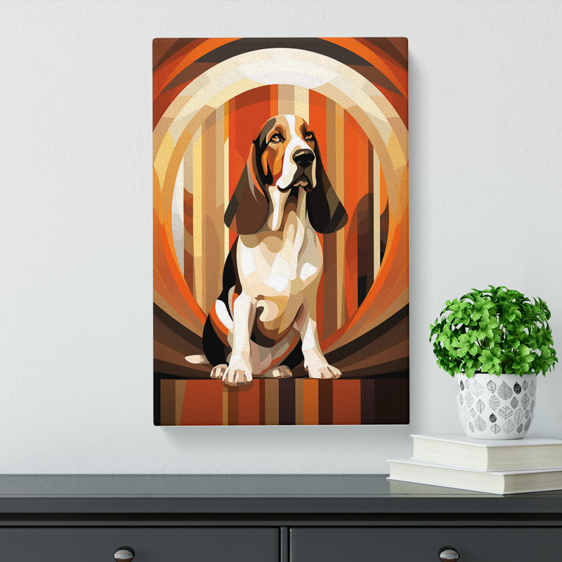 Basset Hound Deco - Print, 50cm H x 35cm W x 3cm D