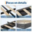 Base de lit très grand californien, lit plateforme en bois avec design cannelé, cadre de lit à profil bas, base de lit minimaliste avec bruit-391085285-391085284