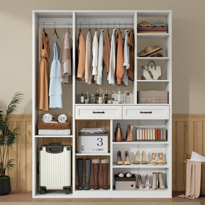 Armoire Wardrobe Closet With 2 Drawers by Winston Porter