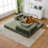 UPGRADED Convertible Sleeper Sofa with 4 Pillows, Boneless Corduroy Compression Sofa Bed Foldable Floor Couch - No Assembly-1762075988