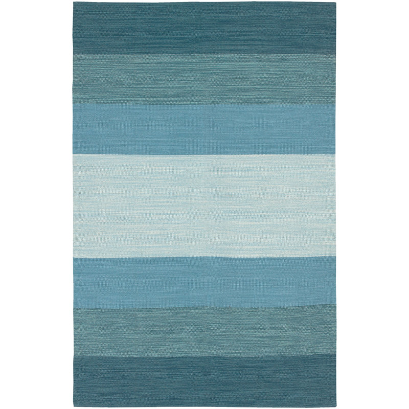 India Handmade Cotton Striped Area Rug, Rectangle 5' x 7'6"