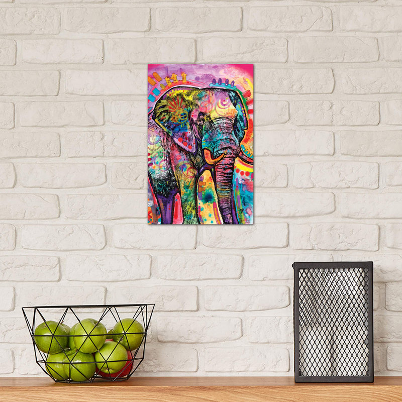 Elephant II by Dean Russo - Painting on Canvas, No Frame, 101.6 cm H x 66.04 cm W x 3.175 cm D