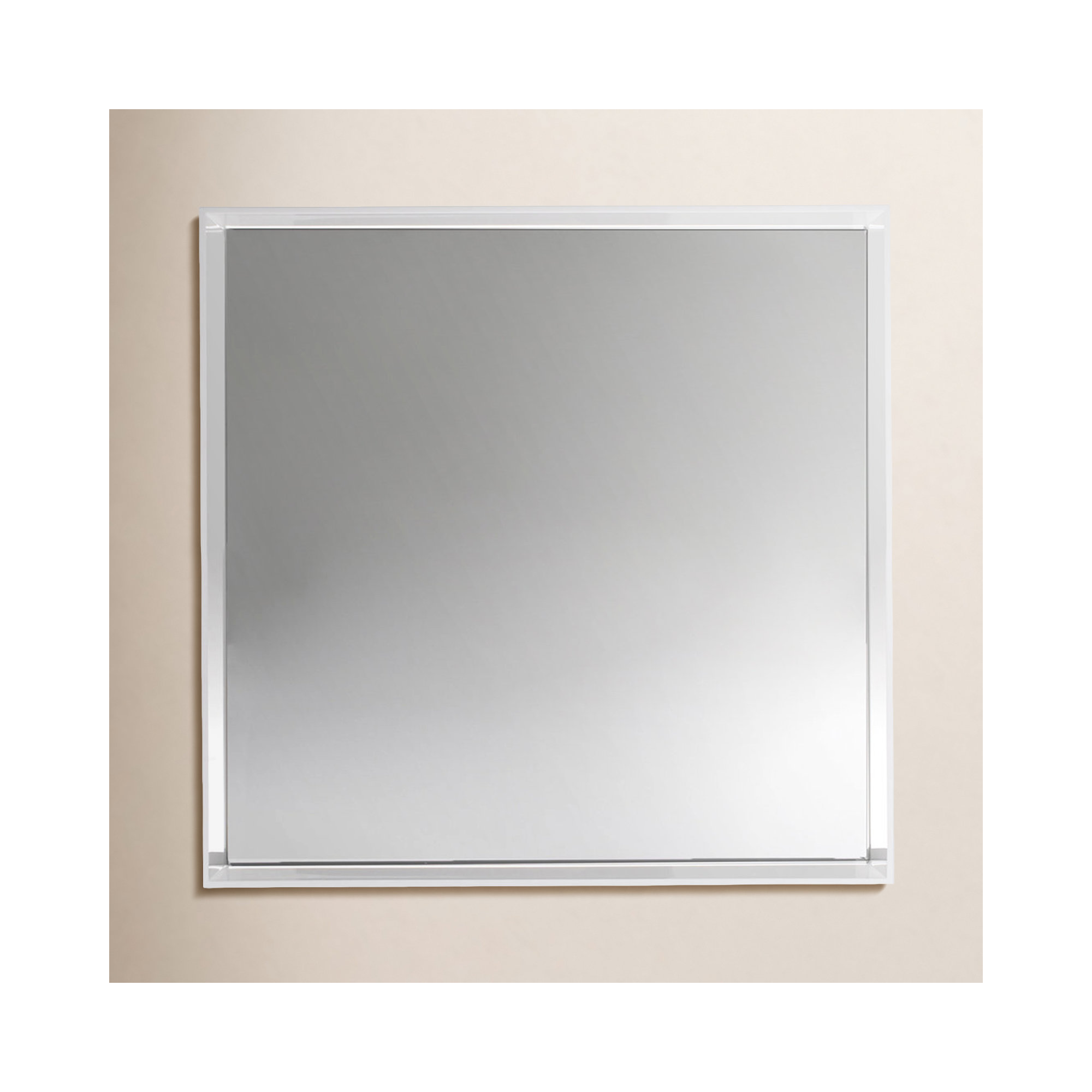 Only Me Wall Mirror, 19.69" x 19.69", Glossy White