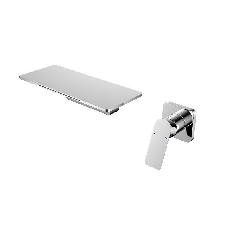Robinet de salle de bains mural, Chrome