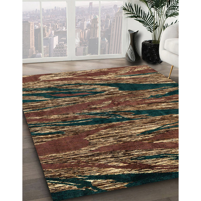 Tapis abstrait moderne 4205, Carré 7 pi