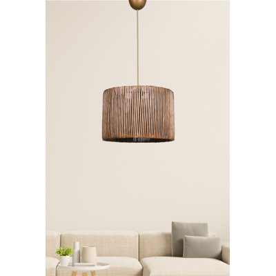 Bohemian Rustic Chandelier, Antiquation Color, 11.8 in Diameter x 27.6 in Height | Plastic Body with Metal Cap, E27 Socket (Max 40W) | Perfect for Scandinavian & Country Home Décor, Stylish Lighting Fixture