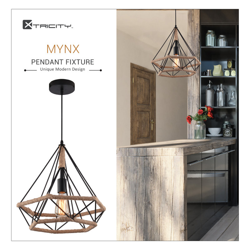 Luminaire suspendu géométrique unique à 1 lumière Mynx