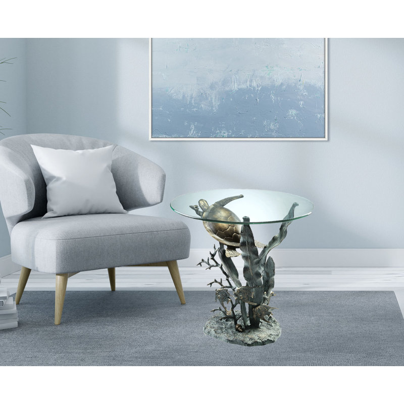 Turtle Glass End Table
