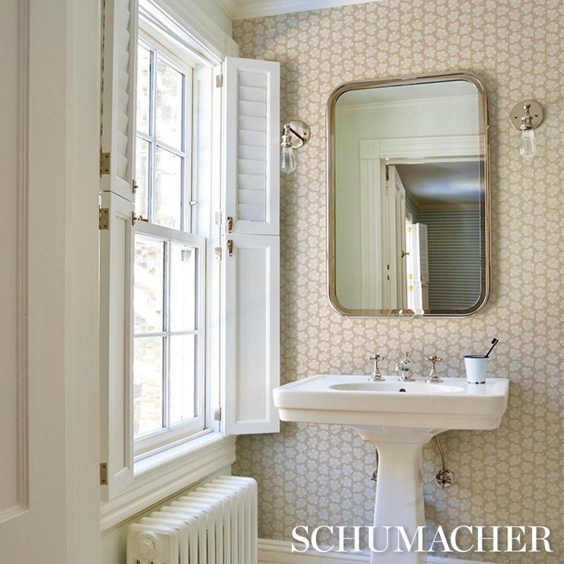 Schumacher X Rita Konig Olive Wallpaper, Neutral