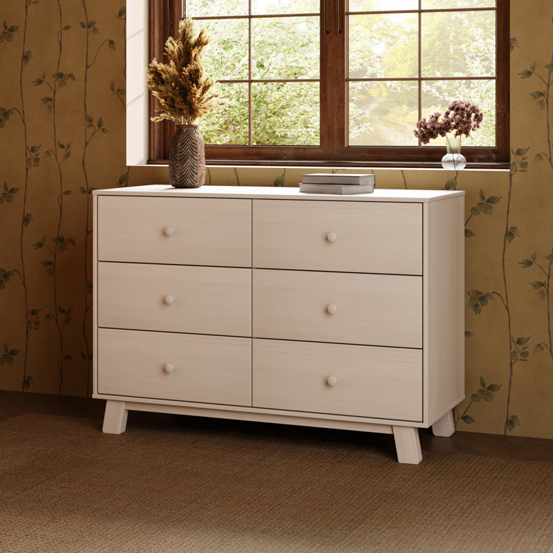 Commode double 6 tiroirs Hudson, Ivoire ivoire
