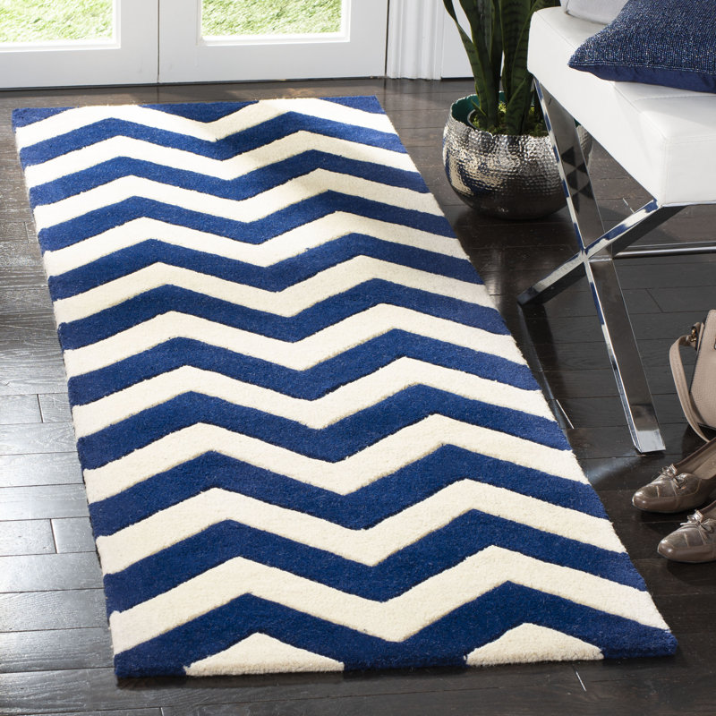 Teresita Hand Tufted Wool Chevron Rug, Runner 2'3" x 9'