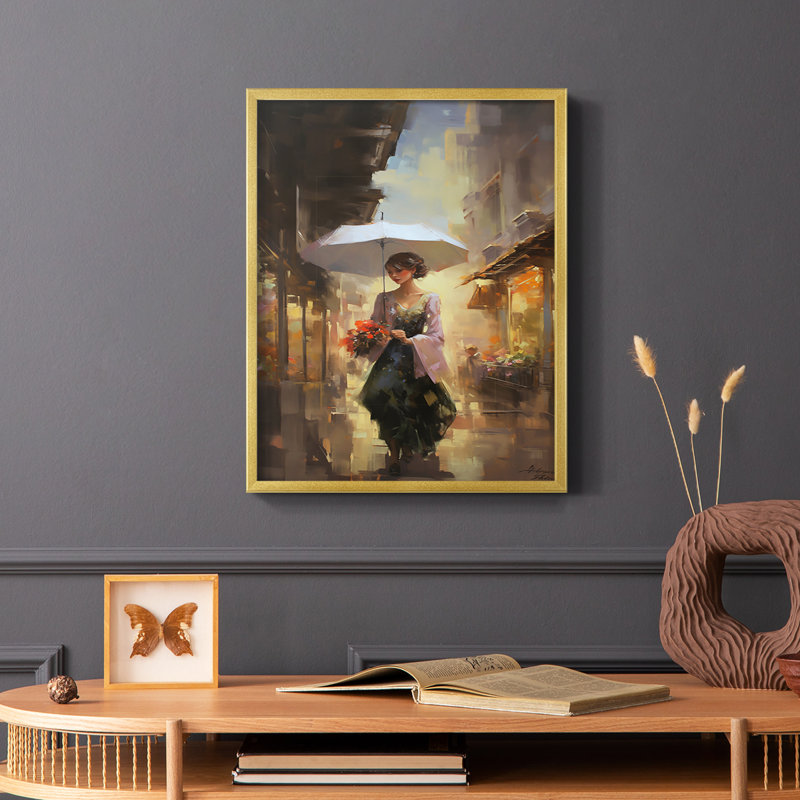 WOMEN-CDXLV - Reproduction d'art encadrée de qualité supérieure - prête à être accrochée, H 20 po x l 16 po, Or