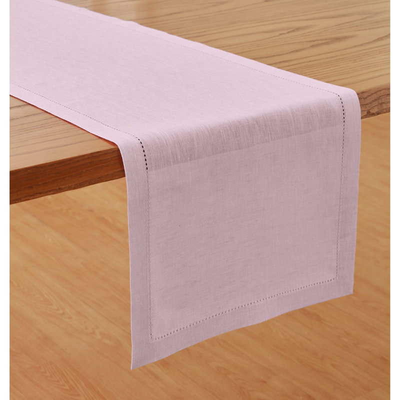 Milan - 100% Pure Linen Table Runner, Bubblegum Pink, 108" x 14"
