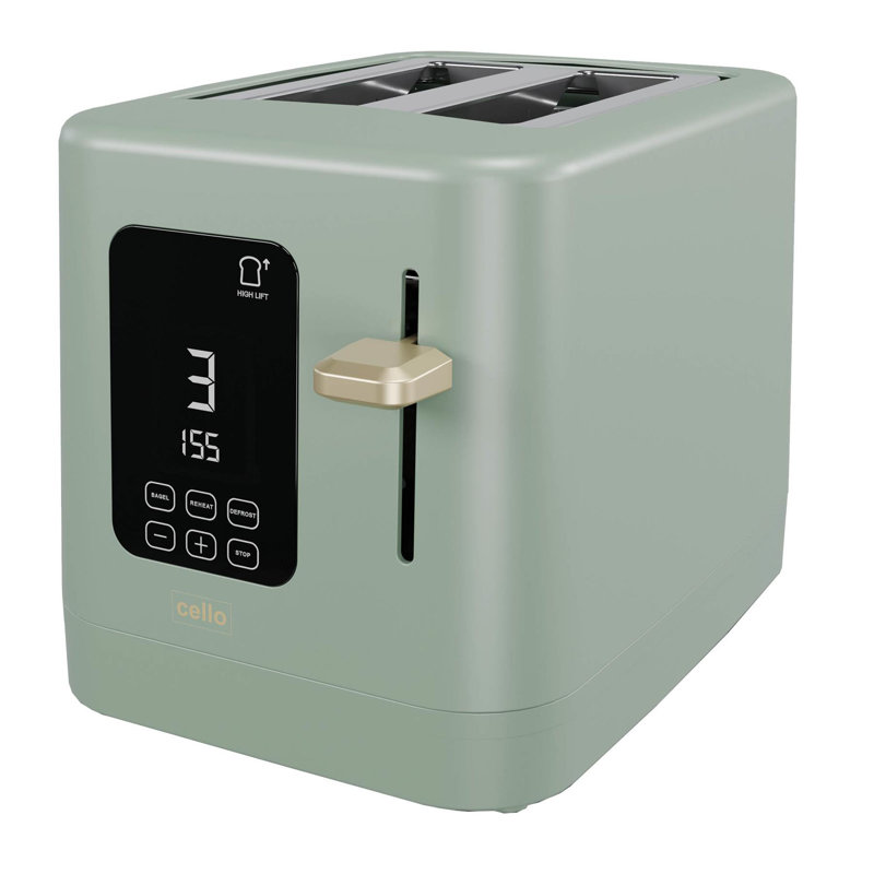 Cello 2 Slice Digital Toaster, Green