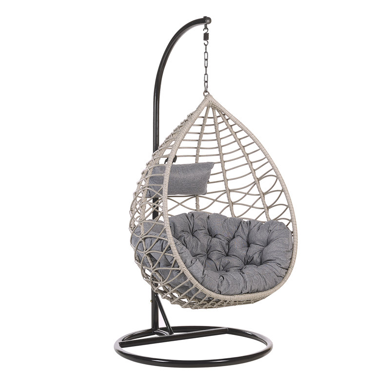 Destiney Arsita Swing Chair with Stand, Light Grey, Dark Grey
