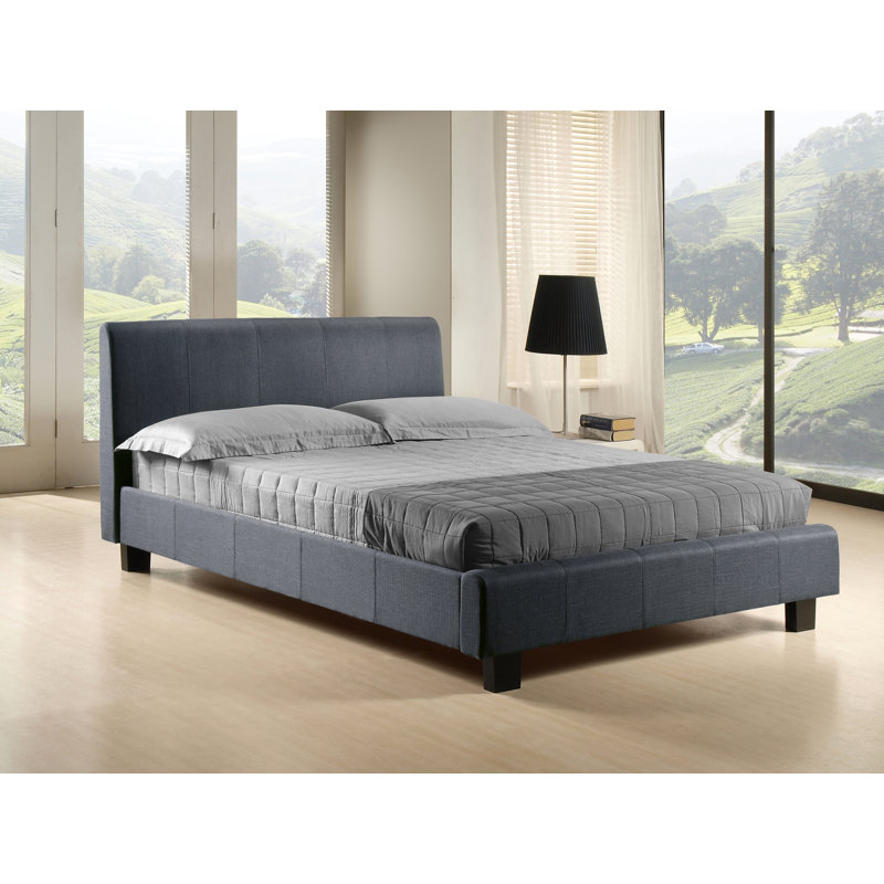 Upholstered Bed, Small Double (4'), Pebble Grey