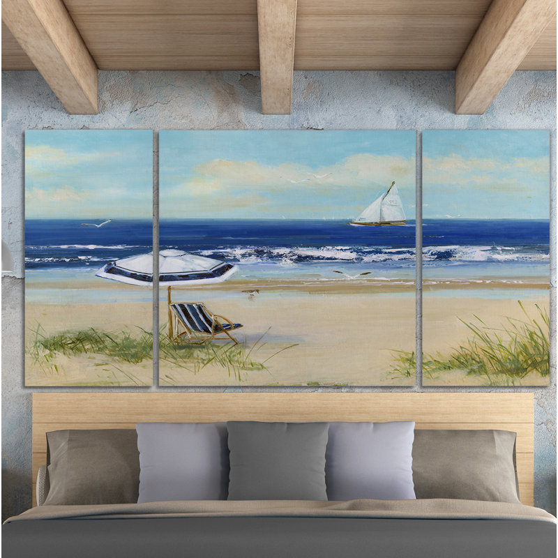« beach life i », photo multi-pièce sur toile, H 24 po x l 48 po x P 1,5 po