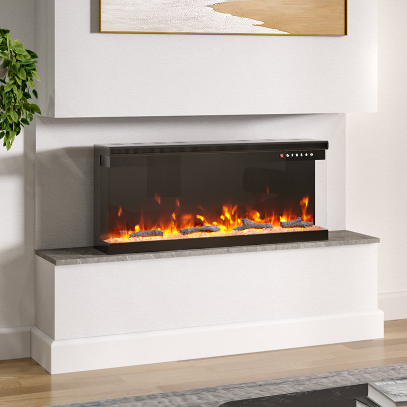Flores 50inch Recessed/Freestanding Electric Fireplace, 44cm H x 101.8cm W x 20cm D